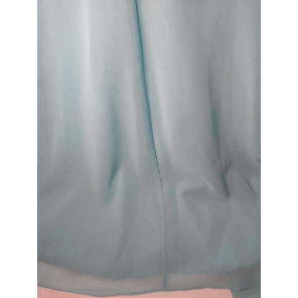 NWT $135 David's Bridal Womens 8 Long Chiffon Formal Gown Bridesmaid Pool Blue - Picture 10 of 11